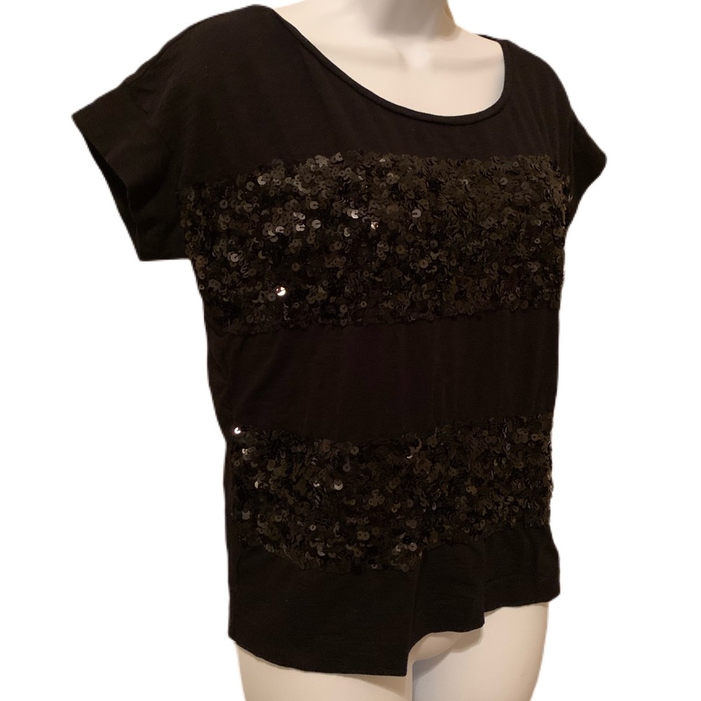 Ann Taylor loft black top with‎ sequins